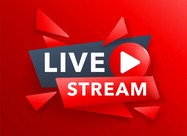 Банер Live Stream для відео блогерів або вебінарів — стоковий вектор