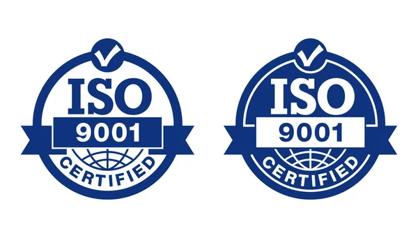 ISO 9001 internationell kvalitetsbeprövad stämpel — Stock vektor