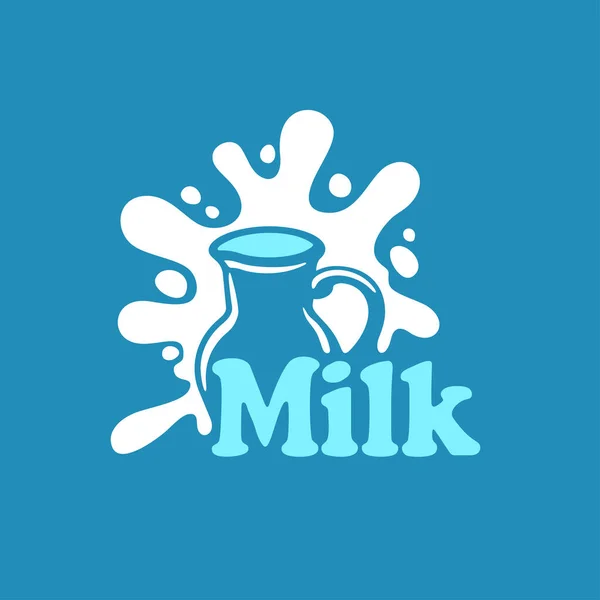 Шаблон логотипа молока - кувшин с молоком — стоковый вектор