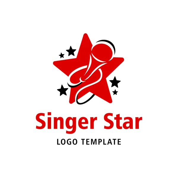 Singer ster logo template — Stockvector