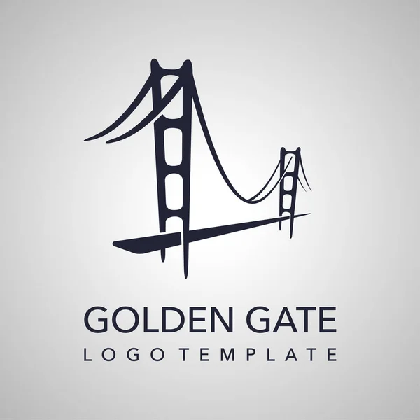 Golden Gate logo - abstract silhouet van brug — Stockvector