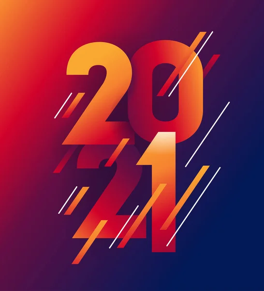 2021 Banner de ano novo em cores brilhantes —  Vetores de Stock
