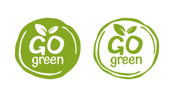 Gå Grön slogan stämpel - Motivering citat — Stock vektor