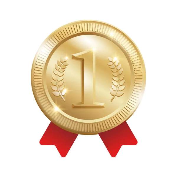 1re place médaille d'or - emblème ou icône — Image vectorielle