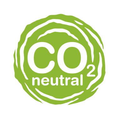 CO2 neutral sticker net zero carbon footprint clipart