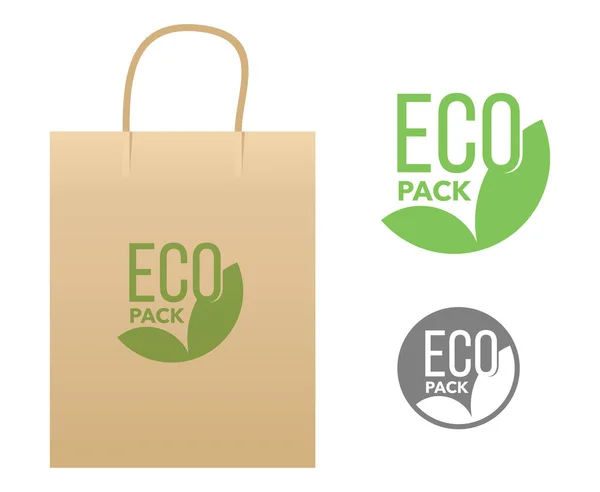 Eco Pack Logo für Kartonagen — Stockvektor