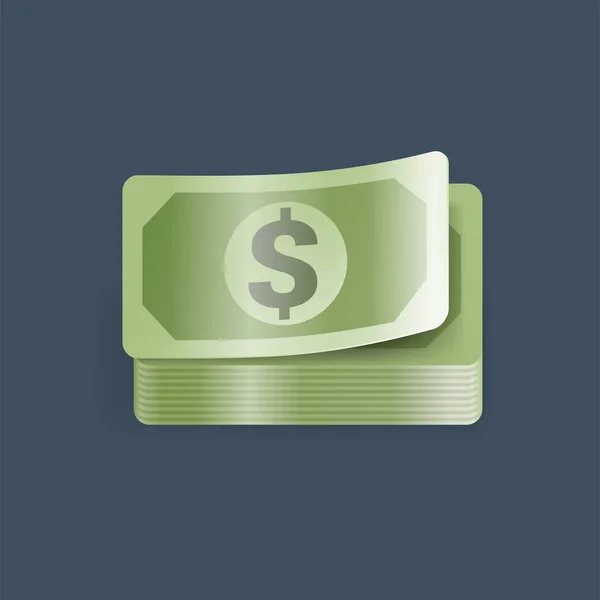 Dollar pengar ikon - för online banktjänster — Stock vektor