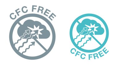 CFC free sign - freon, inhaler aerosol component clipart