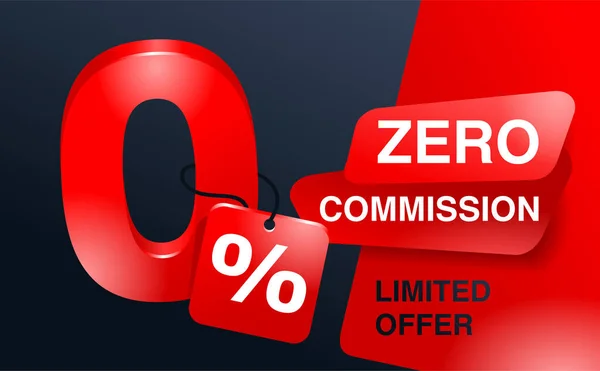 Zero commissioni modello di offerta speciale — Vettoriale Stock