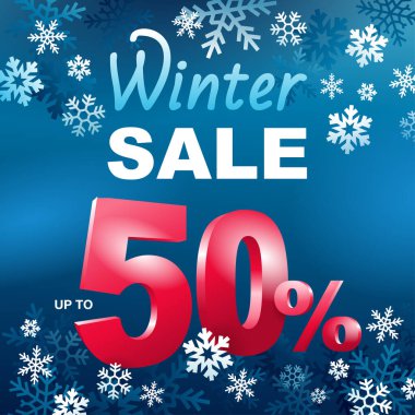 Kış indirimi afiş ve broşürlerde yüzde 50 indirim