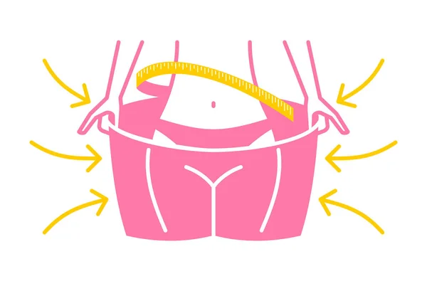 Hubená žena stehna uvedení velké Plus-size kalhoty — Stockový vektor