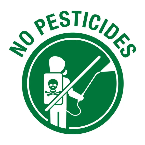 Pas de pesticides - homme croisé avec pulvérisateur — Image vectorielle