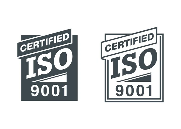 ISO 9001 enfärgad fyrkantsskylt — Stock vektor
