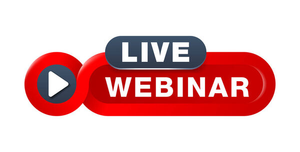 Live webinar red rounder wavy button