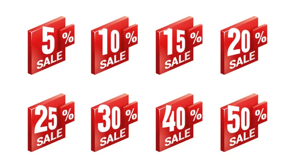 Conjunto de etiquetas de vendas em quadros 3D —  Vetores de Stock