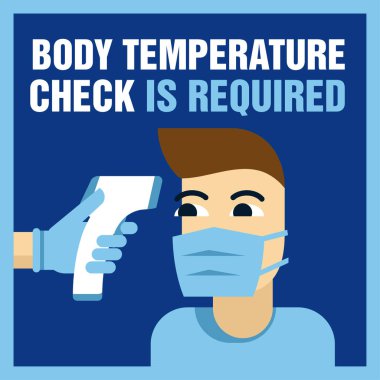 Vücut sıcaklığı kontrol uyarısı posteri