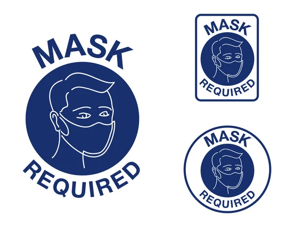 Face mask required prohibit sign — Stock Vector