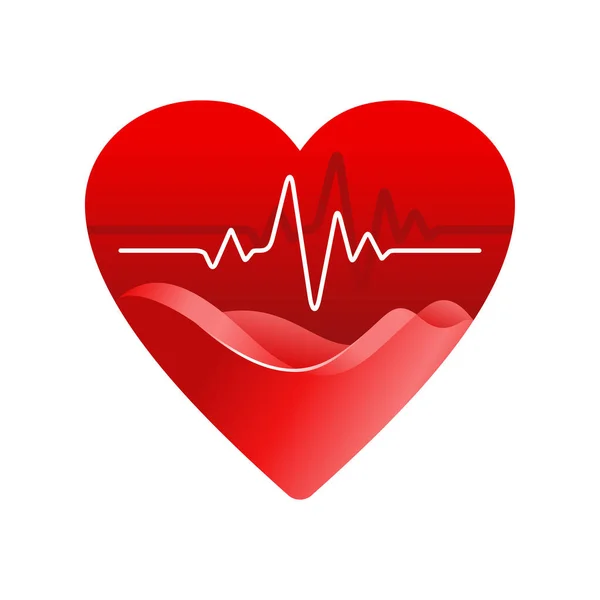 Kardiyoloji logosu - kalp bakımı izole edilmiş vektör icom — Stok Vektör