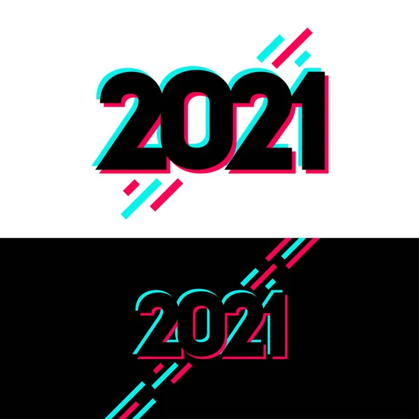2021 Ano Novo em decoração de imagem estéreo —  Vetores de Stock