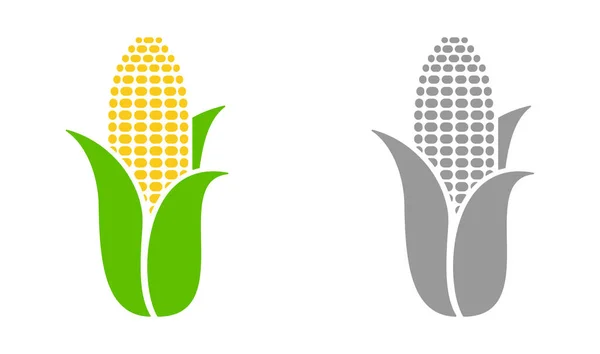 Mais-Ikone in Farbe und Monochrom — Stockvektor