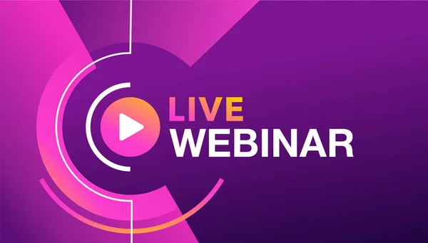 Banner web webinar ao vivo em cores roxas —  Vetores de Stock