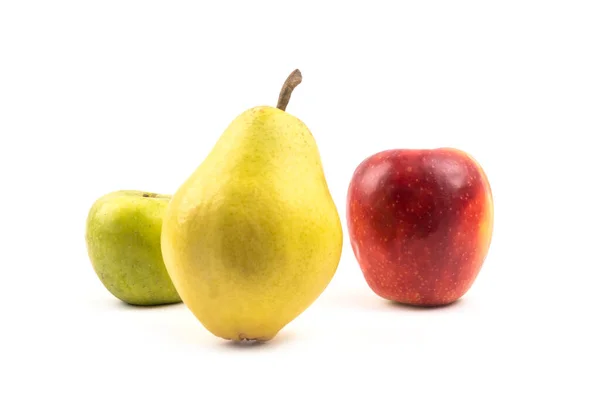 Apfel und Birne isolierte Zusammensetzung — Stockfoto