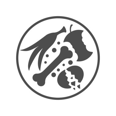 Organik yeniden kullanılabilir atık düz simgesi