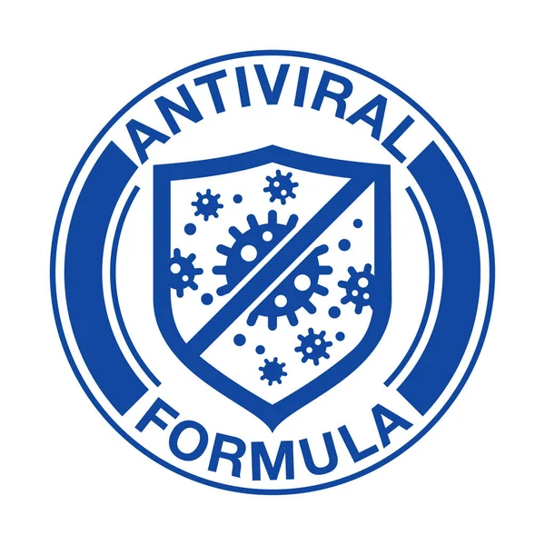 Antiviral fórmula antibacteriana escudo ícone —  Vetores de Stock