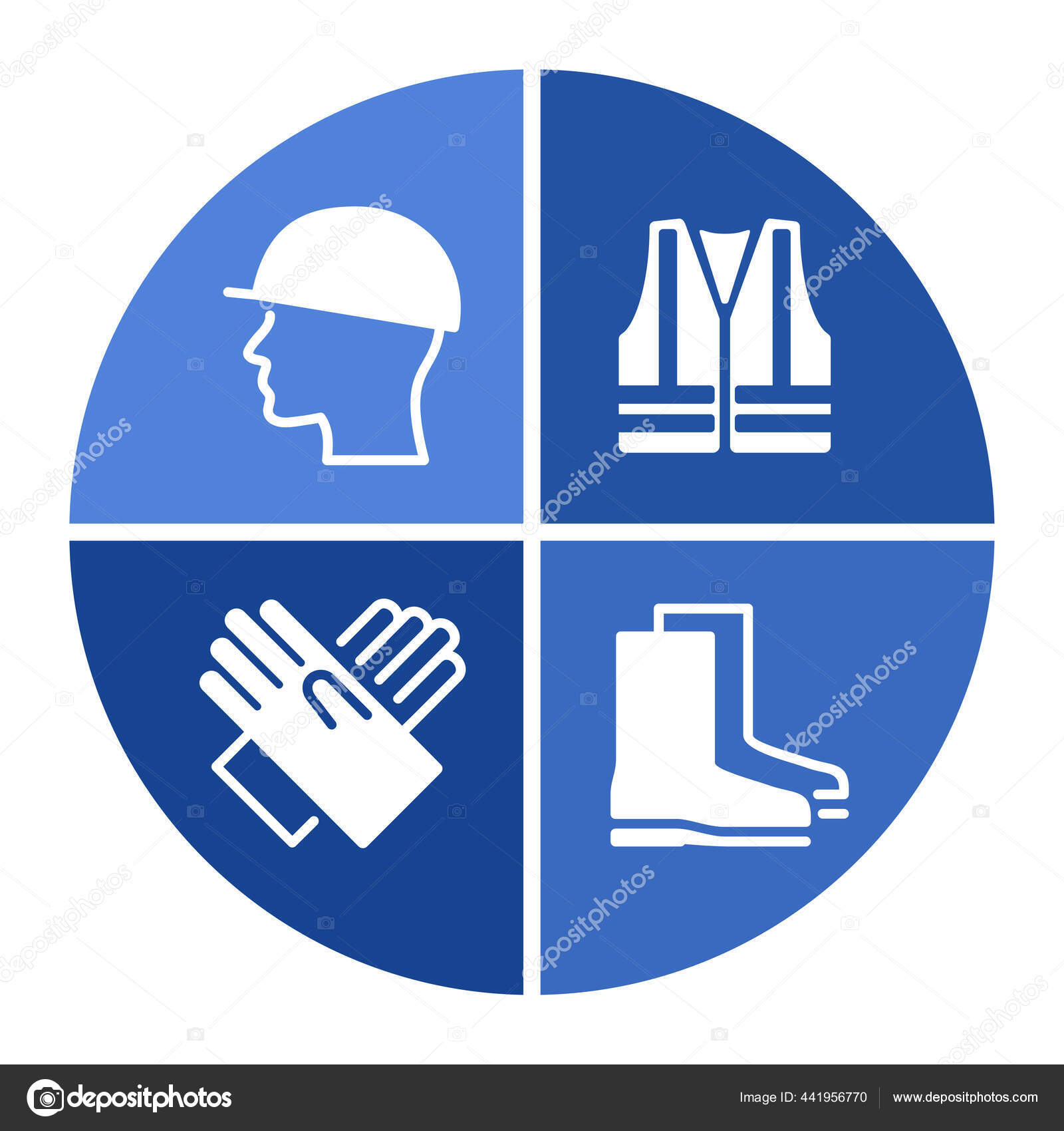 Equipo de protección individual en forma de diagrama Vector de