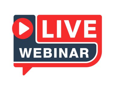 Canlı webinar düz akılda kalıcı düğme 