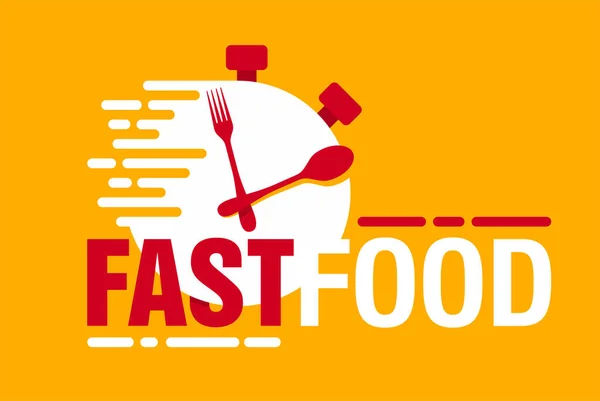 Fastfood - combinação de relógio temporizador com placa — Vetor de Stock