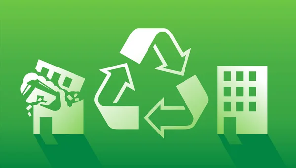 Construction et démolition Recyclage des déchets — Image vectorielle