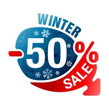 Kış indirimi% 50 indirimli etiket