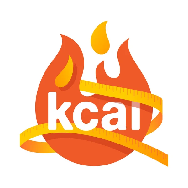 Kcal图标-千卡热量标志-脂肪燃烧 — 图库矢量图片