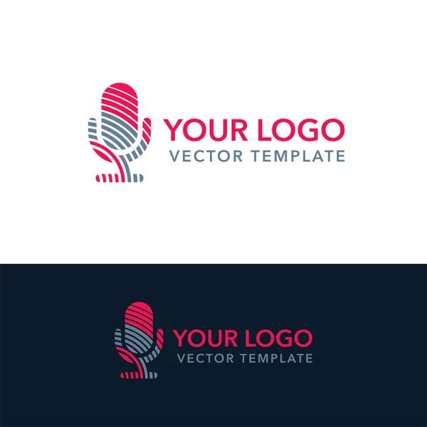 Microphone pictogram abstract logo template — Stockvector