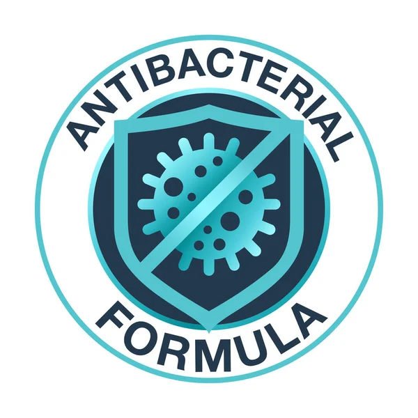 Antiviral fórmula antibacteriana escudo ícone —  Vetores de Stock