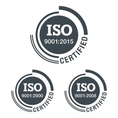 ISO 9001 düz resim, 2000, 2008 ve 2015
