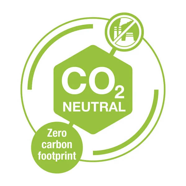 Neutro em termos de CO2 - pegada líquida de carbono zero —  Vetores de Stock