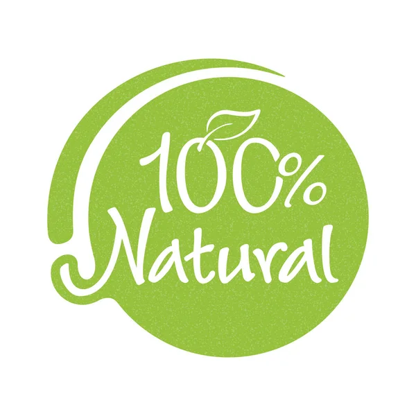 Distintivo de cem produtos orgânicos naturais — Vetor de Stock