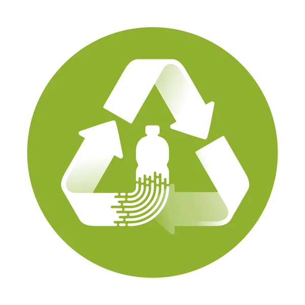 Reciclar biomateriales de residuos - Icono biodegradable — Vector de stock