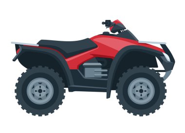 Dörtlü bisiklet yan görünümde. motorsiklet düz stil