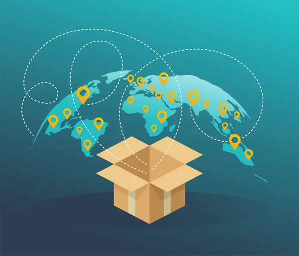 World international delivery concept of shipping — Stockový vektor