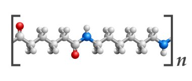 Nylon 3D molecular structure, repeating of amide clipart