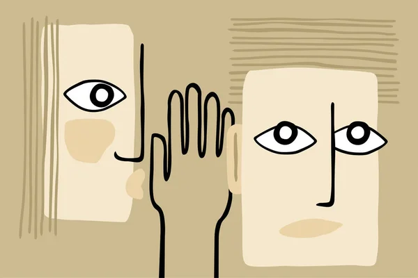 Sahte haber - soyut kişi dedikodu fısıldar