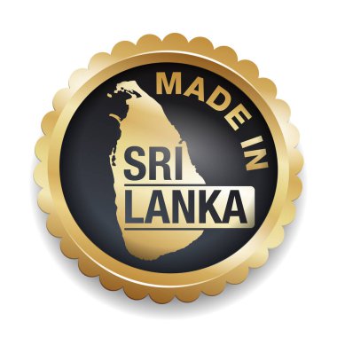 Sri Lanka altın rozet vektör simgesinde yapıldı