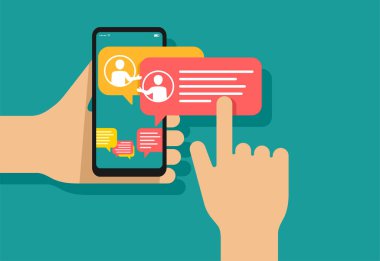 Telefon tutan eller - sohbet ya da mesajlaşma 