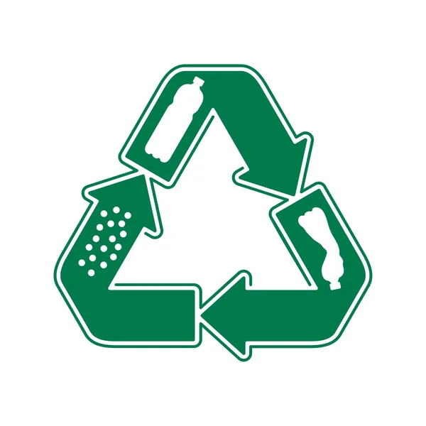 Reciclar biomateriales de residuos - Icono biodegradable — Vector de stock