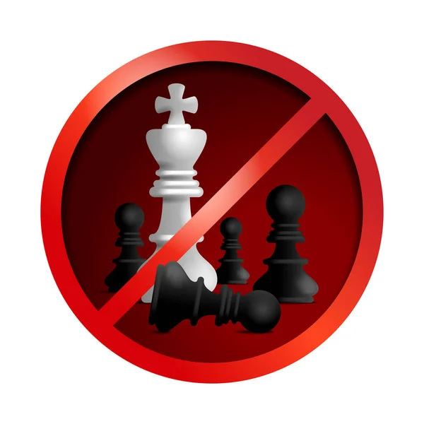 Antiracism sign - in chess game metaphor — Stock Vector