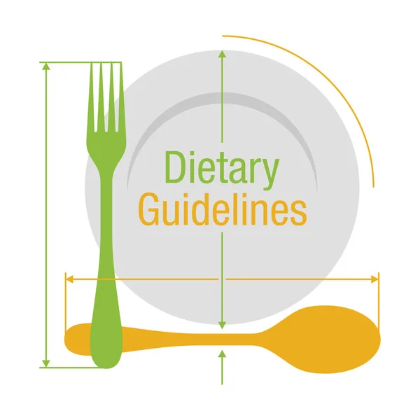 Directrices dietéticas - sobre qué comer y beber — Vector de stock