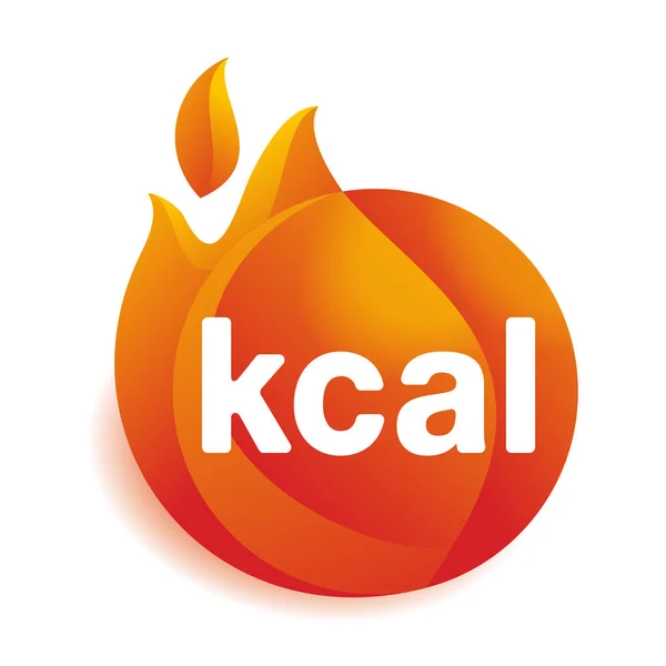 Kcal图标-脂肪燃烧，食品徽章 — 图库矢量图片